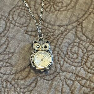 Owl watch necklace